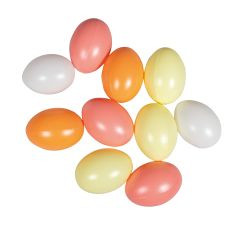 Plastik Eier 6cm ° apricot Mix 10Stück