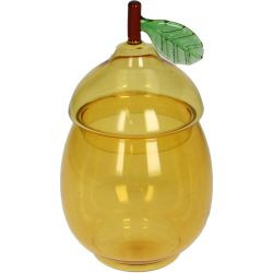 Glas mit Deckel Zitrone 10x10x16,5cm