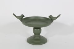 Schale auf Fuß grün 16x24x14cm