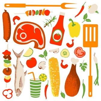 Serviette Atelier 33x33cm Grillparty