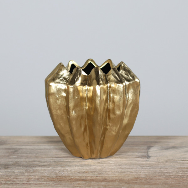 Vase Keramik gold 12x12x12cm