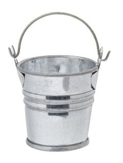Metall Eimer silber 4x4cm