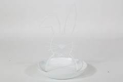 Teller Hase weiß 16x16x21,5cm