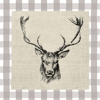 Serviette Checked stag head brown FSC Mix
