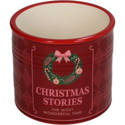 Topf Christmas Stories Dolomite rot 9,8x9,8x9cm