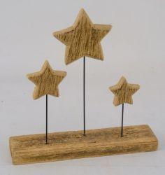 Holzfuß 3 Sterne natur 23,5x5,5x24cm