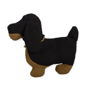 Kissen Dackel schwarz/braun 40x36cm