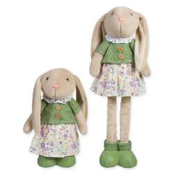 Hasen-Mädchen Aufsteller 23cm geige/grün