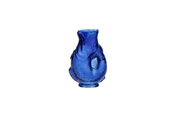 Vase Fisch Glas blau,11x7x16cm