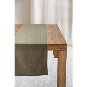 Tischläufer Baumwolle olive grün 40x160cm