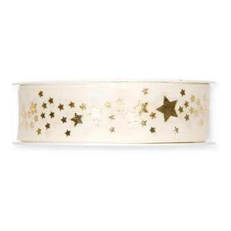Band Sternchen 25mmx18m creme/gold