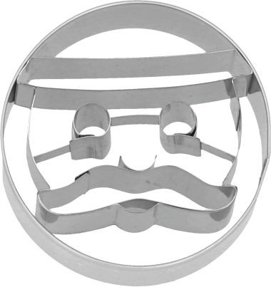 Ausstechform Santa Claus rund 6cm Edelstahl mit Innenprägung PG grün