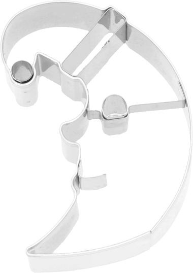 Ausstechform Weihnachtsmond 7cm Edelstahl mit Innenprägung PG blau