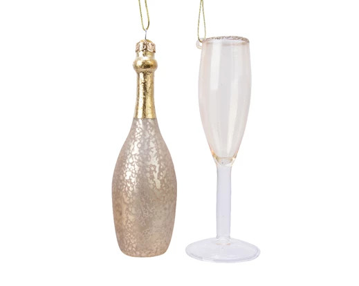 Figur Glas champagner 5x12.5cm 2Stück