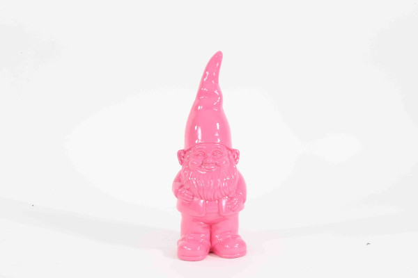 Gartenzwerg Keramik pink 11,5x10,5x31cm