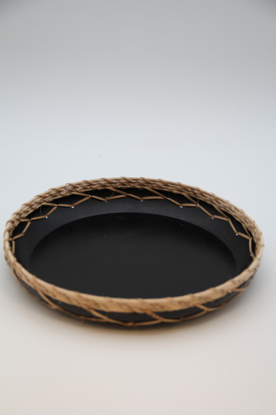 Schale Metall 25x4cm schwarz