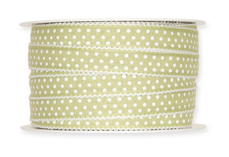 Band Herzen 15mmx25m blasses grün/weiss