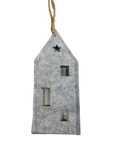 Hänger Haus hellgrau 8x15cm