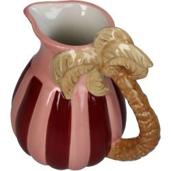 Vase Steingut rosa rot 19x14x20,5cm