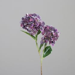 Hortensie mit zwei Blüten lavendel 47cm