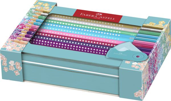 Faber-C. Buntstift Sparkle Set Metalletui, 20 Stifte+Spitzdos