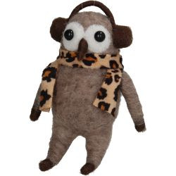 Hänger Eule Filz beige 11,5cm
