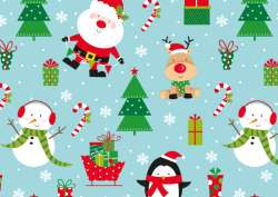 Geschenkpapier 2mx70cm Jolly Christmas, iceblue