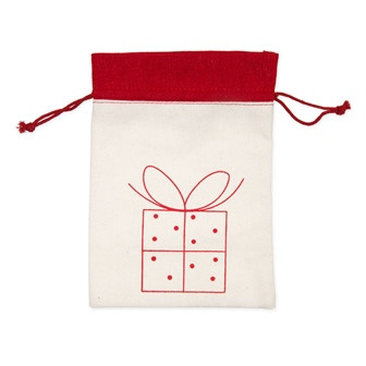 Geschenkbeutel Geschenk rot/natur