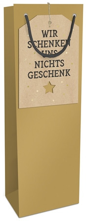 Tasche 12x36x10cm Weihnachten Kraftp.Uni gold Postkarten