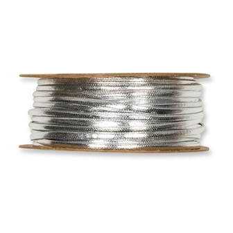 Bändchen Metallic Kunstleder silber