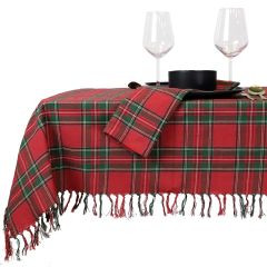 Tischdecke Xmas tartan 150x200cm red