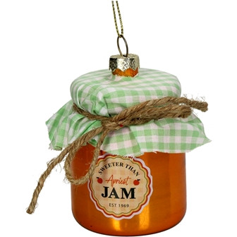 Hänger Weihnachtskonfitüre Glas orange 9,5cm