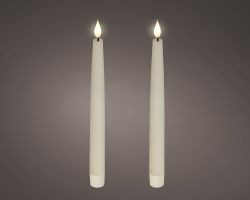LED Kerzen weiß 24,5x2,2cm 2er Set