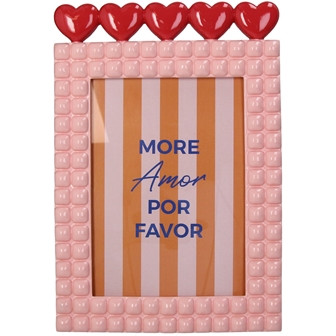Bilderrahmen Polyresin pink 13x18cm