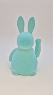 Hase winkend türkis 12x10,5x20cm