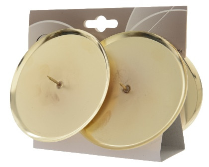 * Adventskranzkerzenhalter Eisen 10x6cm hell gold 4Stück