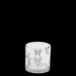 Teelichthalter CHRISTMAS SHINE Glas weiß 10x10cm