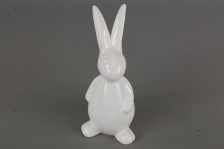 Hase Keramik 8,7x8x19,2cm weiß