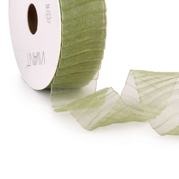 Band ORGANZA PLISSE 38mmx10m moos