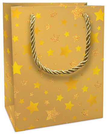 Geschenktasche 12x15x6cm Shimmering Stars gold