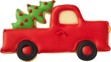 Ausstechform Weihnachtstruck 9.5cm, Edelstahl m. Innenprägung PG grün