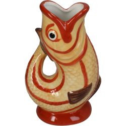 Vase Fish Dolomit gelb 11x7x17cm
