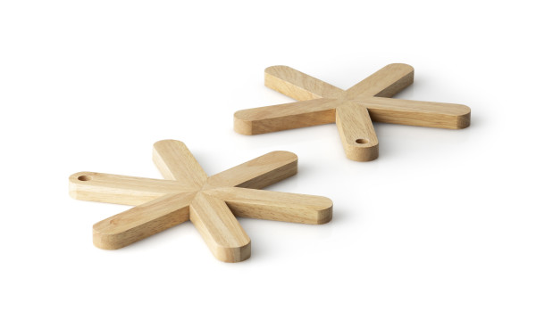 Untersetzer Stern Gummibaum Ø19x1,3cm, 2er Set