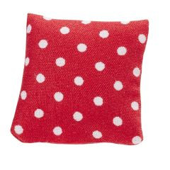 Kissen Mini 2,8x2,8cm rot m. weißen Punkten 2St.