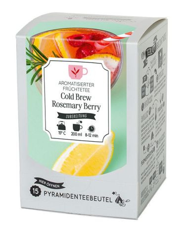 Pyramidenbeutelbox Cold Brew Rosemary Berry Arom. Früchtetee 15 Btl.