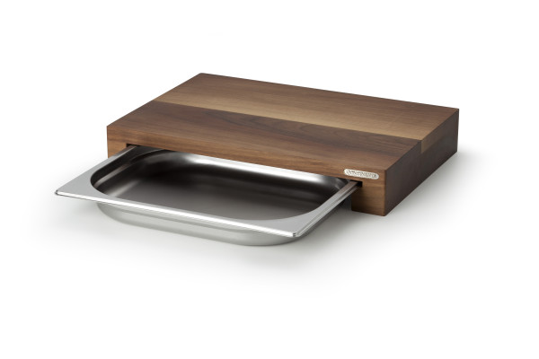 Schneidebrett mit Schublade 39x27x6cm, Walnuss