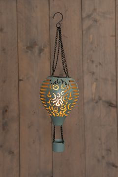 Heißluftballon Solar olivgrün 10LED 38x12,7cm