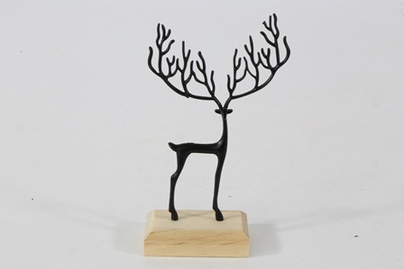 Hirsch Metall schwarz 8x3,5x14cm