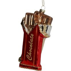 Hänger Glas Chocolate rot 14cm