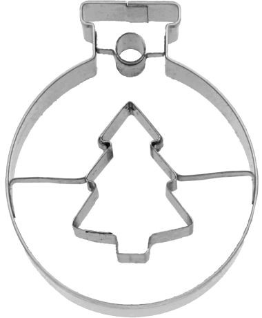 Ausstechform Kugel Tannenbaum 6cm Edelstahl, mit Innenprägung PG blau